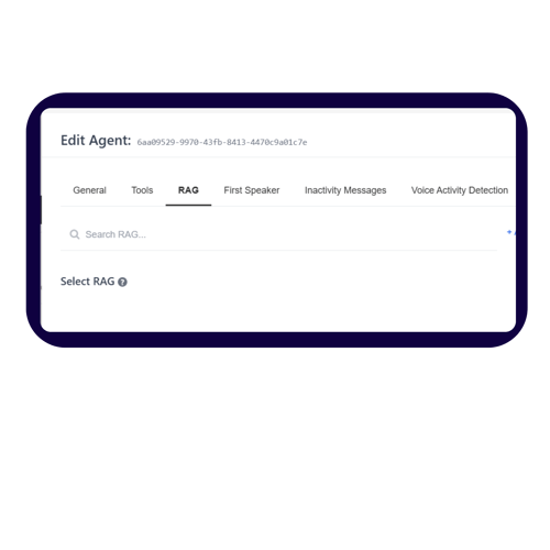 Add RAG and RAG collections to ensure your agents has the knowledge to perform quickly and accurately. 2000 px