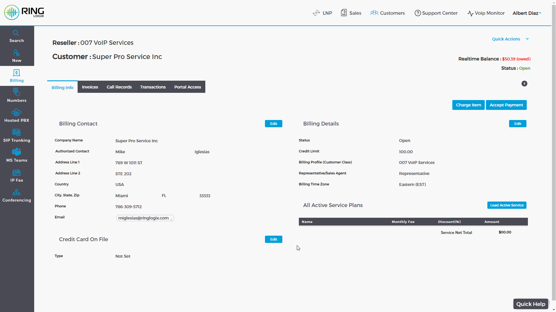 a GIF showing how to activate direct routing services in RingLogix OS