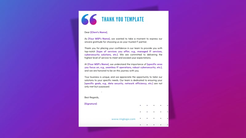 Customer Thank You Note