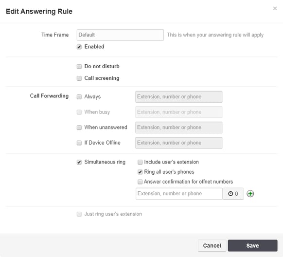 voip answering rules